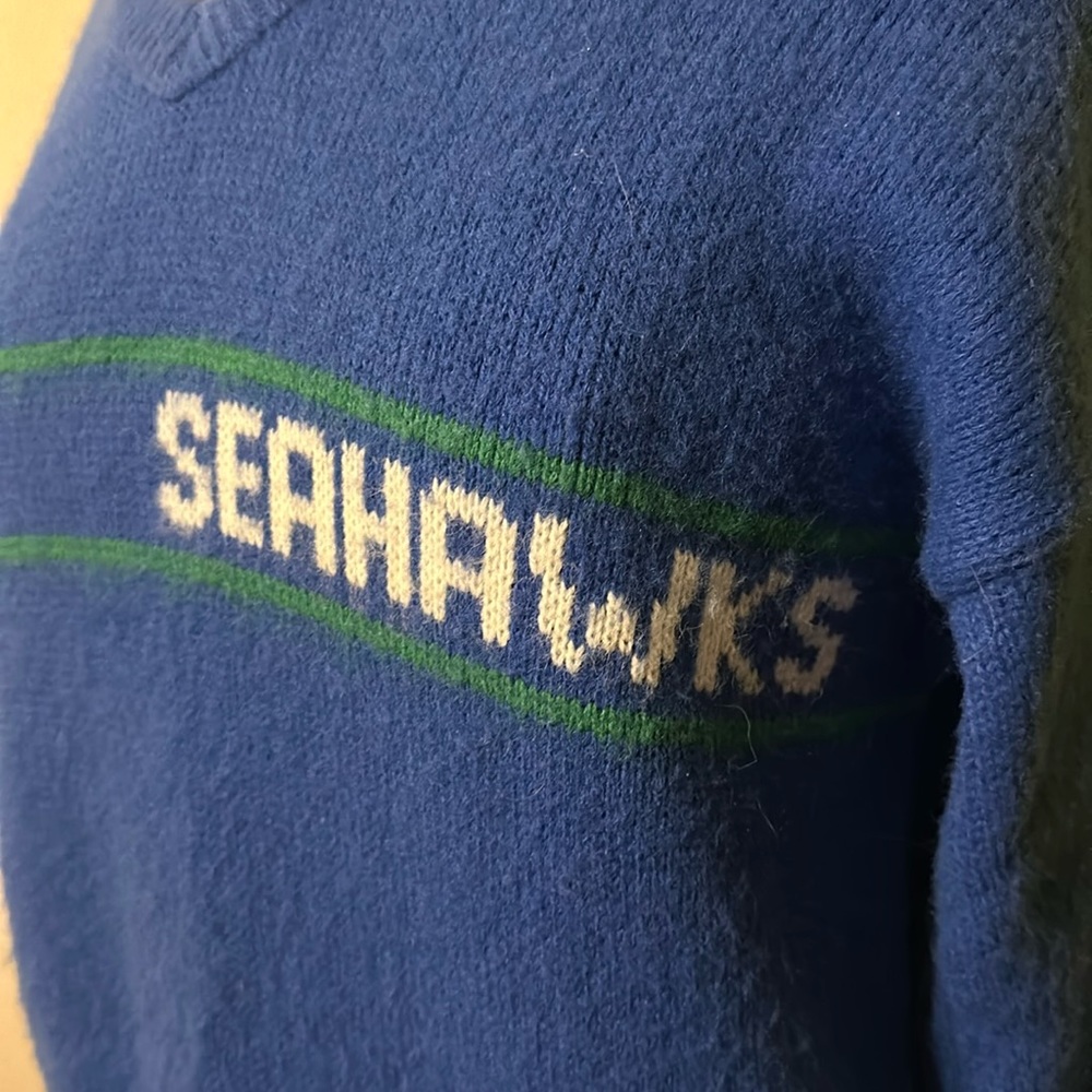 RARE VINTAGE Authentic NFL Seahawks Pro Line Wool Blend Sweater